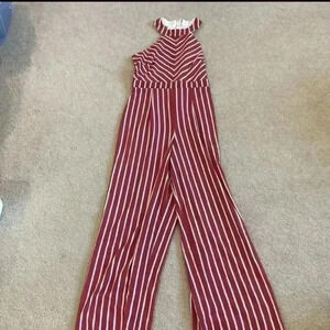 ⭐️ Crystal sky red and white striped jumpsuit in size 9